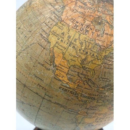 123 - Antique Philips 6 inch Terrestrial globe on wooden base circa 1920/30s.
