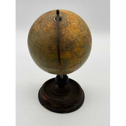 123 - Antique Philips 6 inch Terrestrial globe on wooden base circa 1920/30s.