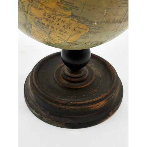 123 - Antique Philips 6 inch Terrestrial globe on wooden base circa 1920/30s.