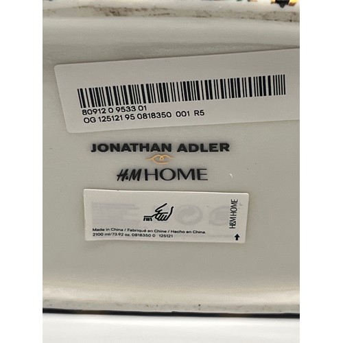 155 - Johnathan Adler X H&M Home collection serving tray in geometric print along with 2 x Jonathan Adler ... 