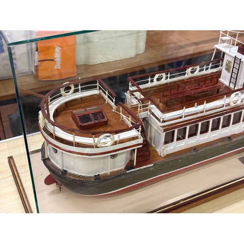 134 - A large hand built model of the historic passenger vessel s.s linnet built for david mcbrain , sank ... 