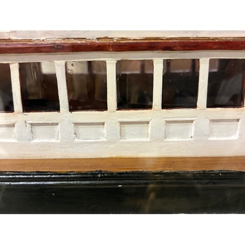 134 - A large hand built model of the historic passenger vessel s.s linnet built for david mcbrain , sank ... 