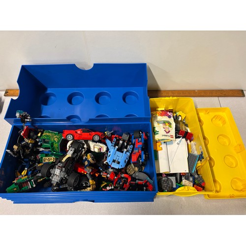 2 Lego boxes full of vintage loose Lego bricks and built box sets ...