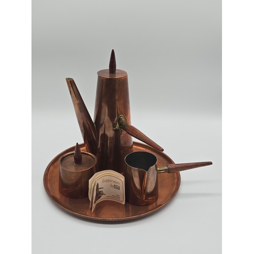 70 - Mid Century copperware coffee set by Argy.