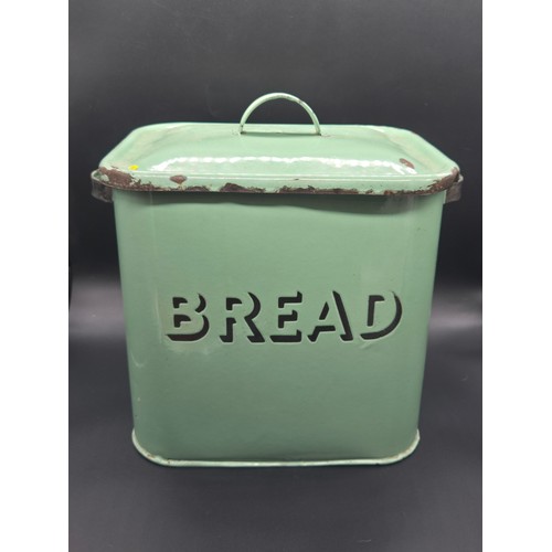 72 - Vintage enamel bread bin.