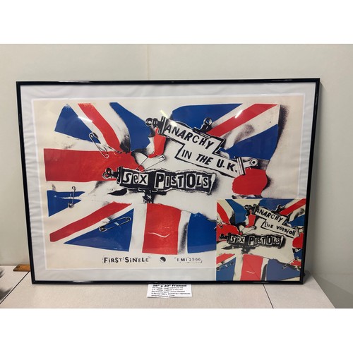 75A - Framed Sex Pistols Huge anarchy in the UK display. Features a very rare like anarchy live 12