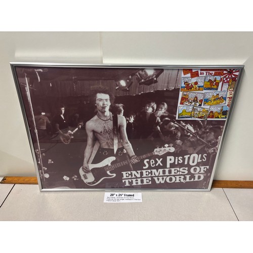 75B - Framed Sex Pistols Enemies of the world. Features the last single. Holiday in the the sun French iss... 