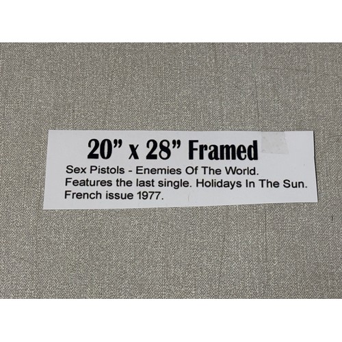 75B - Framed Sex Pistols Enemies of the world. Features the last single. Holiday in the the sun French iss... 