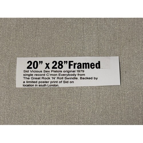 100D - Framed Sid Vicious Sex Pistols original 1979 single record C'mon everybody from the great rock n' ro... 