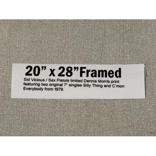 150A - Framed Sid Vicious/ Sex Pistols limited Dennis Morris print featuring 2 7