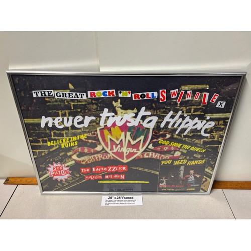 93 - Framed Sex Pistols the great rock n roll swindle 1979 you need hands - god save the queen by the lat... 