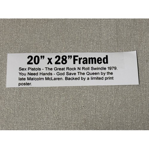 93 - Framed Sex Pistols the great rock n roll swindle 1979 you need hands - god save the queen by the lat... 