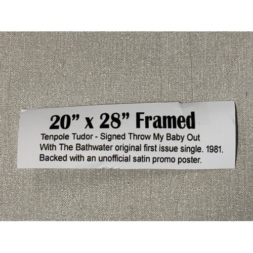 98 - Framed Tenpole Tuder signed throw my baby out with the bathwater original first issue single 1981 ba... 