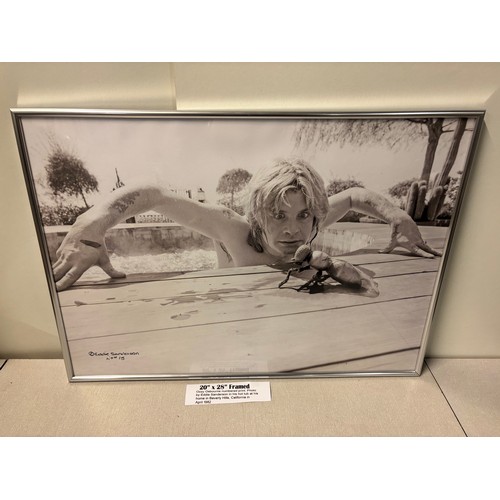 99 - Framed Ozzy Ozbourne numbered print 15. Photo by Eddie Sanderson in his hot tub at his home in Bever... 