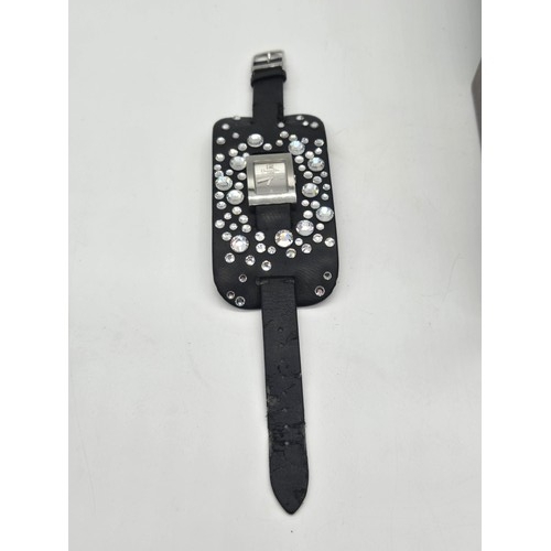 83 - Vintage Dior sparkle 'Malice' watch with Dior watch box, authenticity card etc.