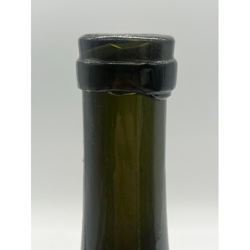 64 - Antique Dutch Wynand Fockink green glass onion-shaped gin bottle along with Amsterdam glass modern m... 