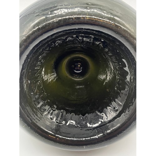 64 - Antique Dutch Wynand Fockink green glass onion-shaped gin bottle along with Amsterdam glass modern m... 