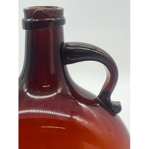 64 - Antique Dutch Wynand Fockink green glass onion-shaped gin bottle along with Amsterdam glass modern m... 