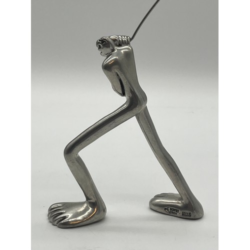 66 - South African stylized metal figure by Carrol Boyes signed C.Boyes 2005. 4.5