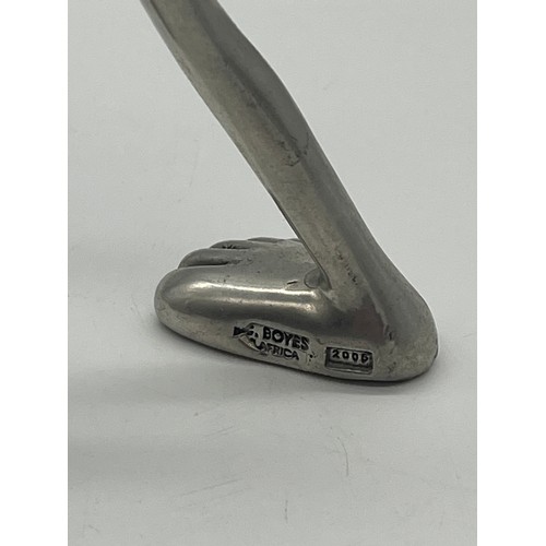 66 - South African stylized metal figure by Carrol Boyes signed C.Boyes 2005. 4.5