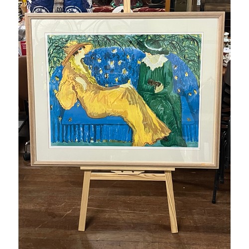 77 - Large framed seriolithograph print titled 