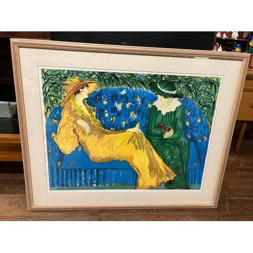 77 - Large framed seriolithograph print titled 