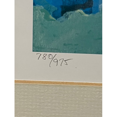 77 - Large framed seriolithograph print titled 