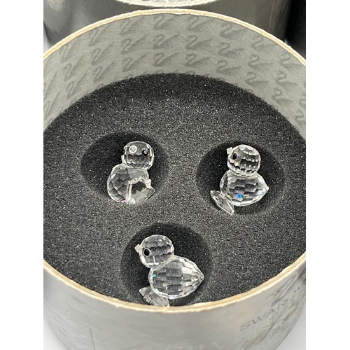 143 - 10 x boxed Swarovski crystal figures to include Miniature chicks, miniature mice and rooster etc. al... 