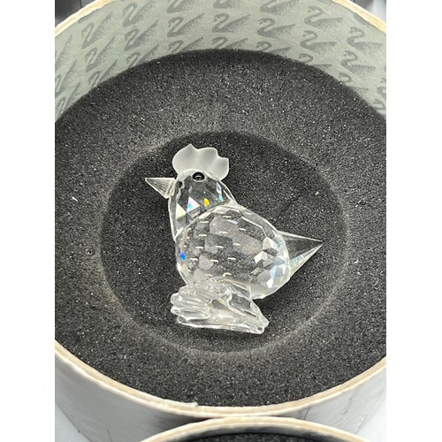 143 - 10 x boxed Swarovski crystal figures to include Miniature chicks, miniature mice and rooster etc. al... 