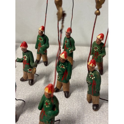 79 - A collection of 30 antique miniature Chinese clay & wire figures of a wedding procession