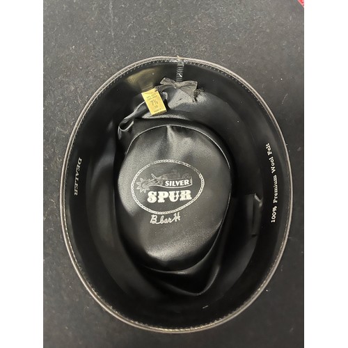 456 - Silver Spur 100% wool felt cowboy hat, Western Dancing country music jacket and silk and sequin butt... 