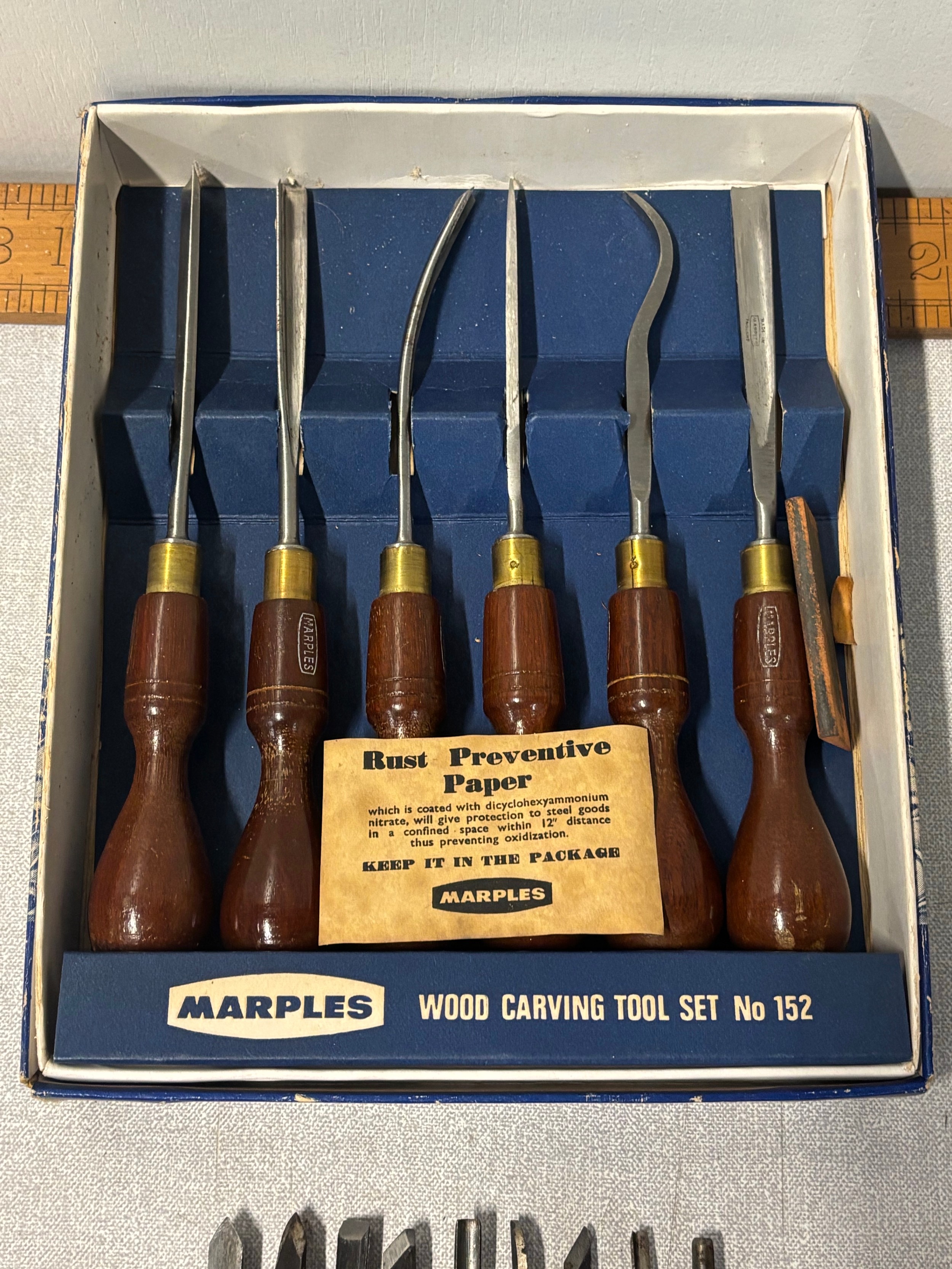 2 sets of wood carving tools to include Marples set no 152 etc.