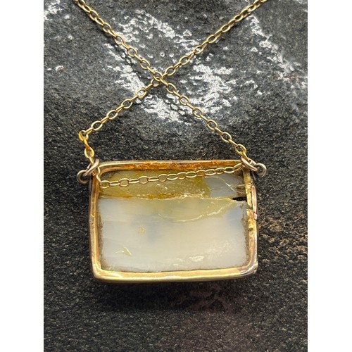 23 - Antique 14c gold cameo necklace (Cameo has had repair)5.75g.