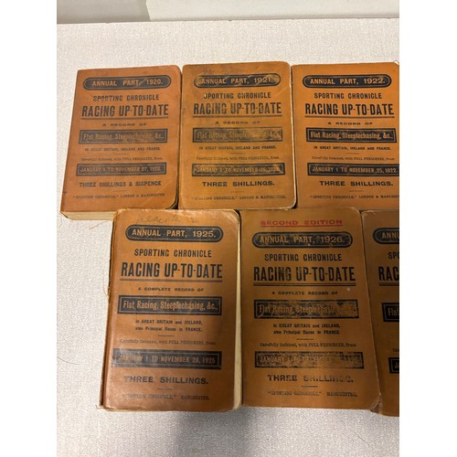 44 - Collection of 1920's Sporting Chronical Racing Up To Date books to include 1920, 21, 22, 23, 24, 25,... 