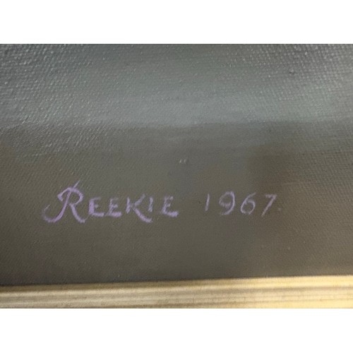 57 - A large signed framed oil on canvas still life painting by Scottish artist George Leslie Reekie 1911... 