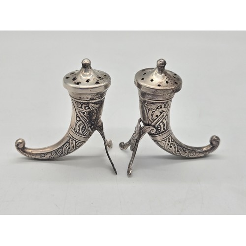 15 - A Norwegian novelty silver cruet set,
by Magnus Aase, marked Sterling, comprising a pepperette and s... 