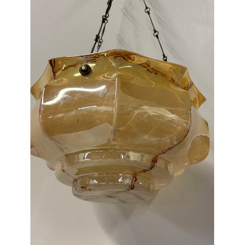 36 - Original Art Deco, large opaline/mottled glass 