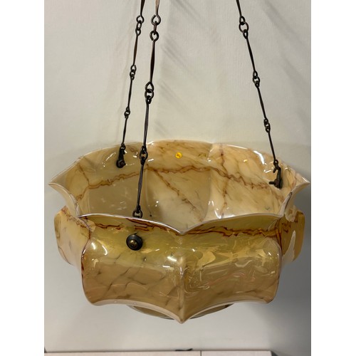 36 - Original Art Deco, large opaline/mottled glass 