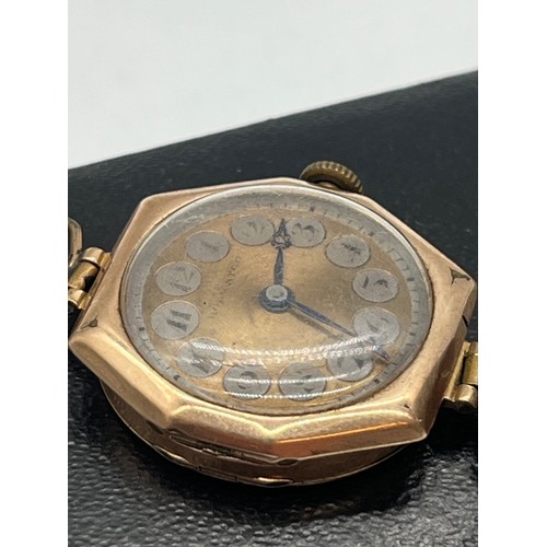 3 - 1920's 9ct gold Rolwatco 