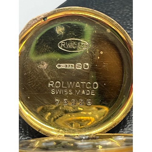 3 - 1920's 9ct gold Rolwatco 
