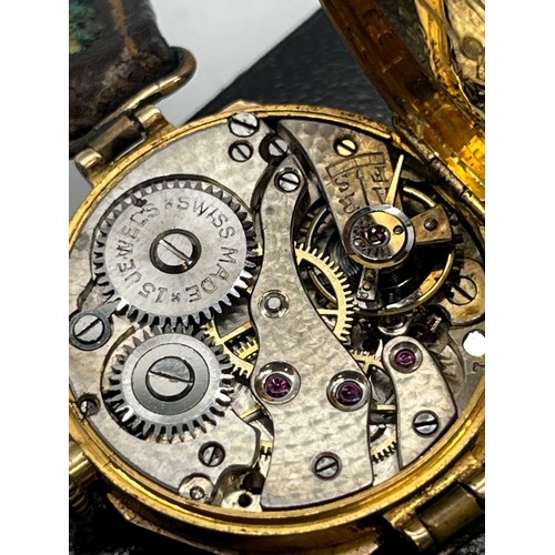 3 - 1920's 9ct gold Rolwatco 