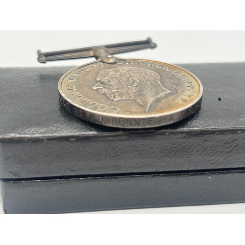 4 - 2 x ww1 medals to include 1914-1918 silver goerge v & 1914-15 star both stamped j bennie