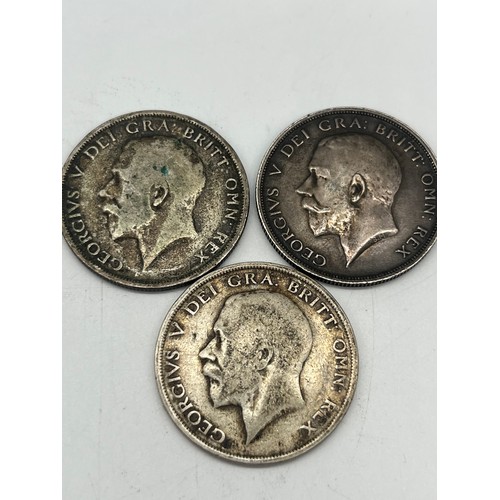 6 - 3 x silver half crowns 1914 & 1916