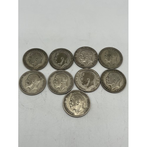 8 - 9 x 50% silver florins from 1921-36