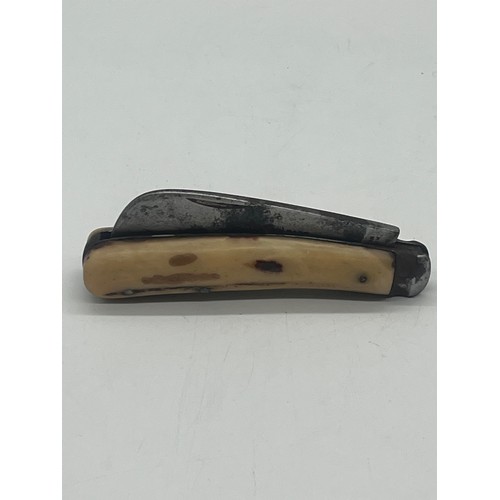 34 - Late 19th century A.Allan Glasgow stag horn handled pruning knife, 8