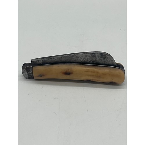 34 - Late 19th century A.Allan Glasgow stag horn handled pruning knife, 8