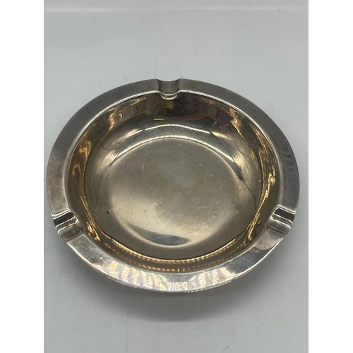 52 - Small European silver ashtray possibly Norwegian along with 2 x Ronson table lighters and Harmen Bro... 