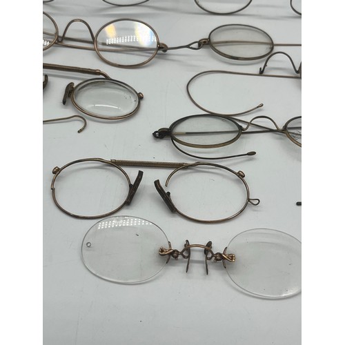 58 - Collection of antique gold plated spectacles/ Pince- Nez.