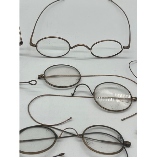 58 - Collection of antique gold plated spectacles/ Pince- Nez.