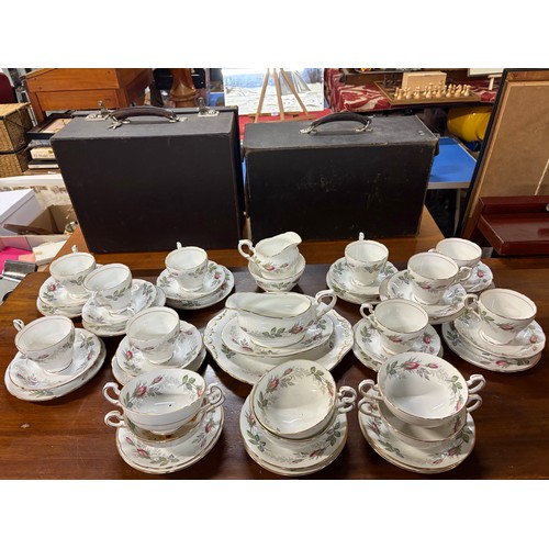 48 piece paragon tea set bridal rose pattern